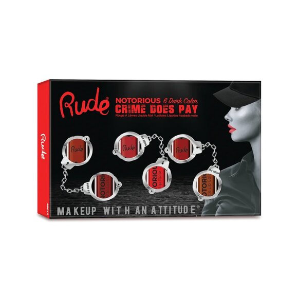 RUDE Other - Rude Cosmetics Crime Does Pay Notorious 6 Lip Color Set - Dark